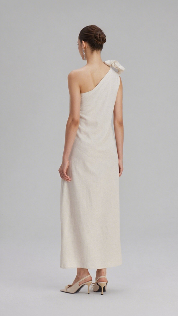 AIIZIE CHARLOTTA FLOWER ONE SHOULDER MAXI DRESS - product image