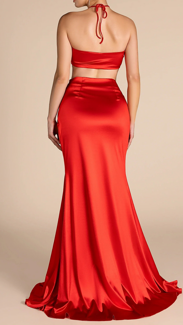 AIIZIE MESI HALTER NECK HEART EMBELLISHED 2 PIECE SET - product image