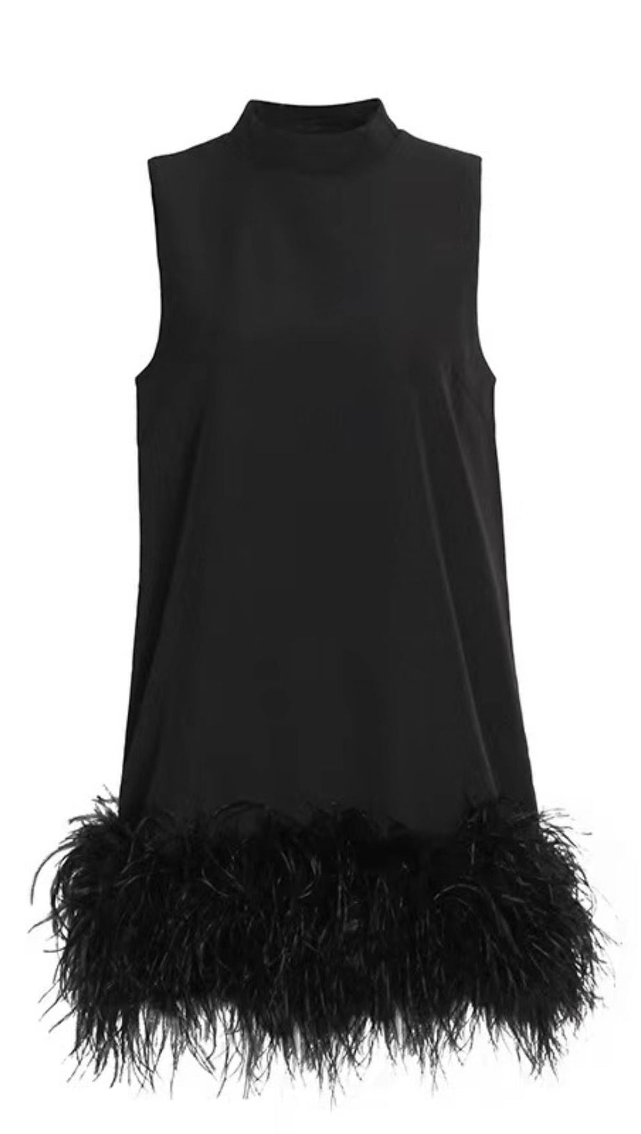 FEATHER MINI DRESS IN WHITE