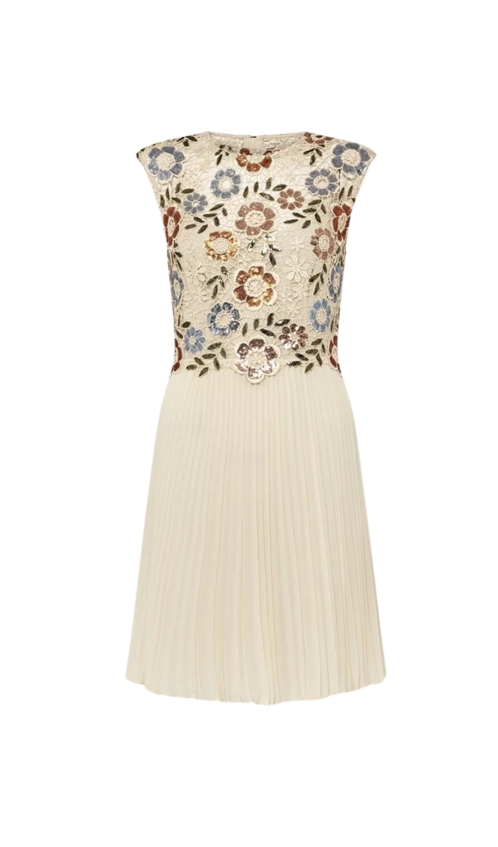 SEQUIN LACE FLORAL MINI DRESS IN APRICOT