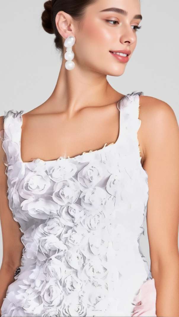 AIIZIE WHITE FLOWER MINI DRESS - product image