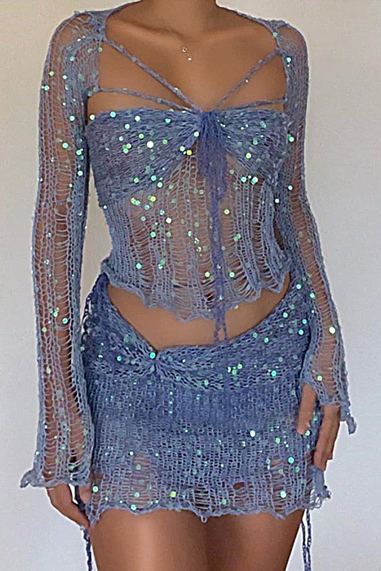 Danae Pailletten-Häkel-Set, 3-teilig