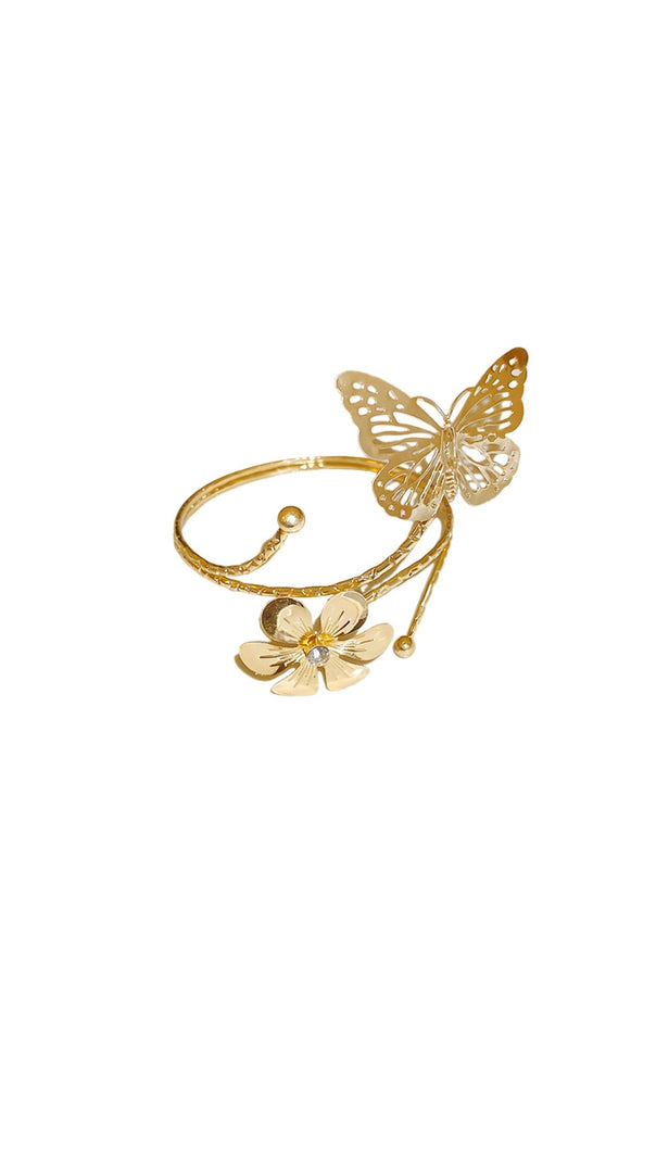 AIIZIE XULIY GOLD FLOWER BUTTERFLY METAL ARMBAND - product image