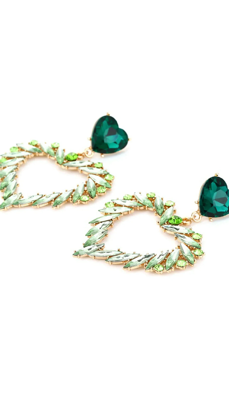 IONE RAINBOW GEM HEART EARRINGS