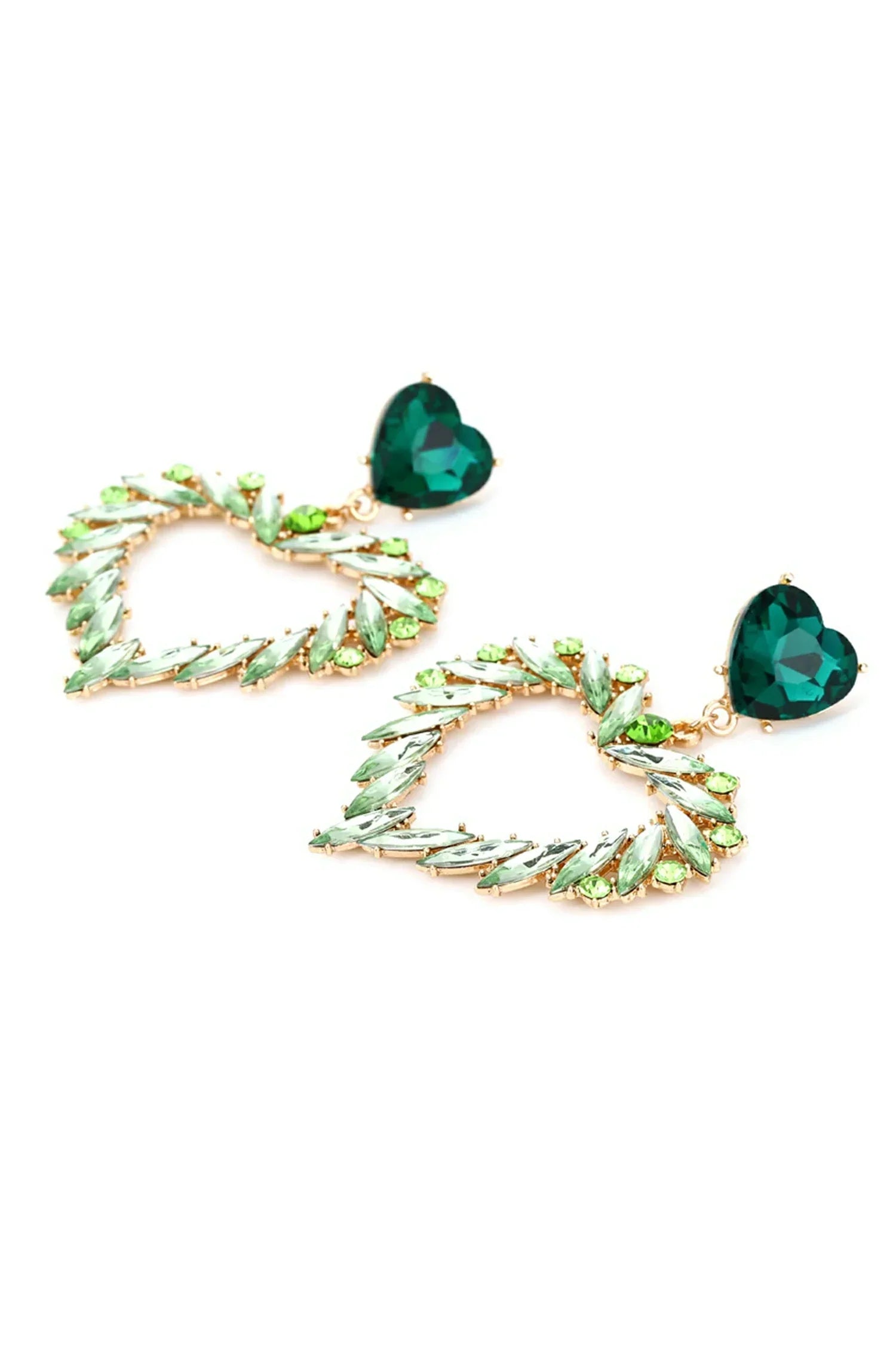 IONE RAINBOW GEM HEART EARRINGS