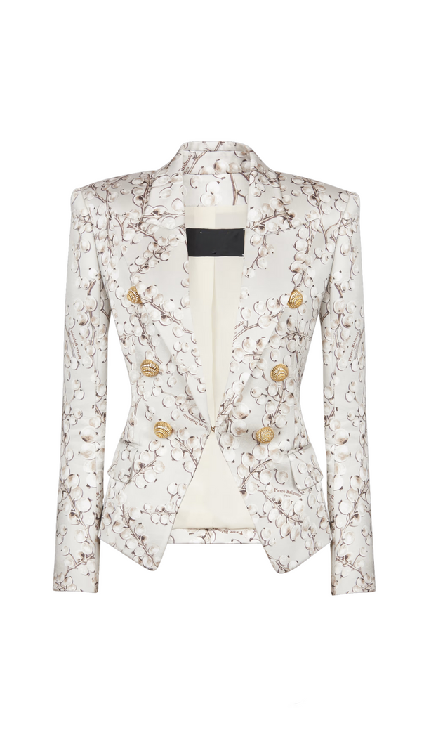 AIIZIE 6-BUTTON SATIN JACKET WITH REDCURRANT PRINT - product image