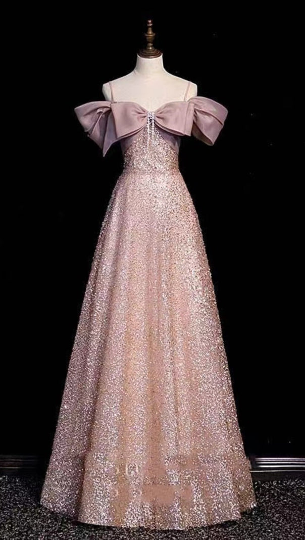 AIIZIE PINK SEQUIN STRAPLESS GOWN - product image