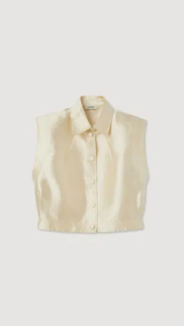AIIZIE LIMON CROPPED SATIN SHIRT - product image