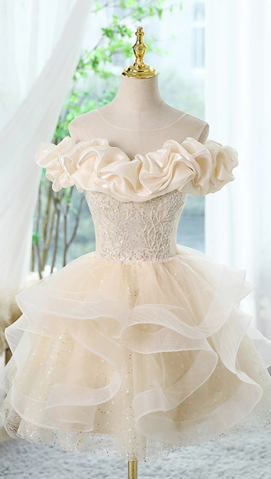 WHITE ANELA OFF SHOULDER SEQUIN MINI DRESS