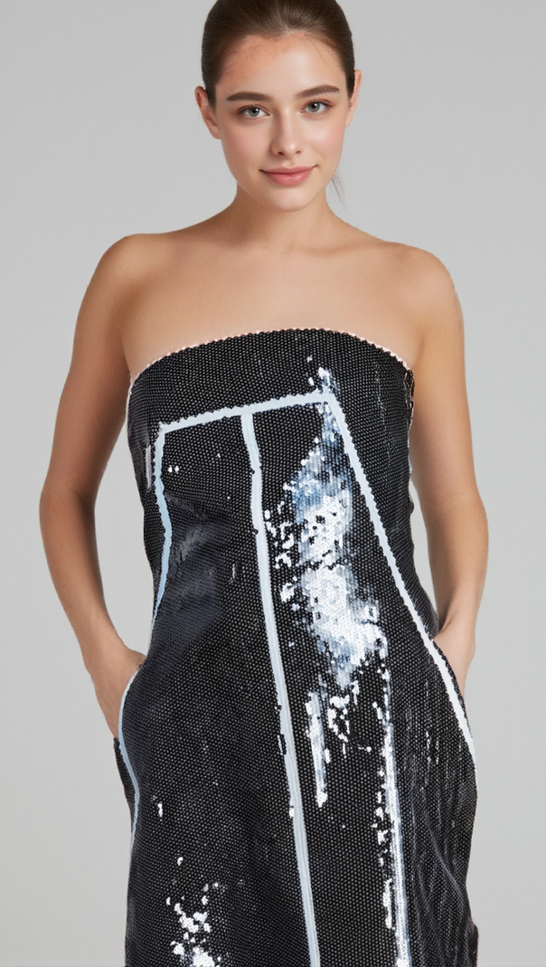 AIIZIE GISÈLE SEQUIN-EMBELLISHED BANDEAU MINI DRESS - product image