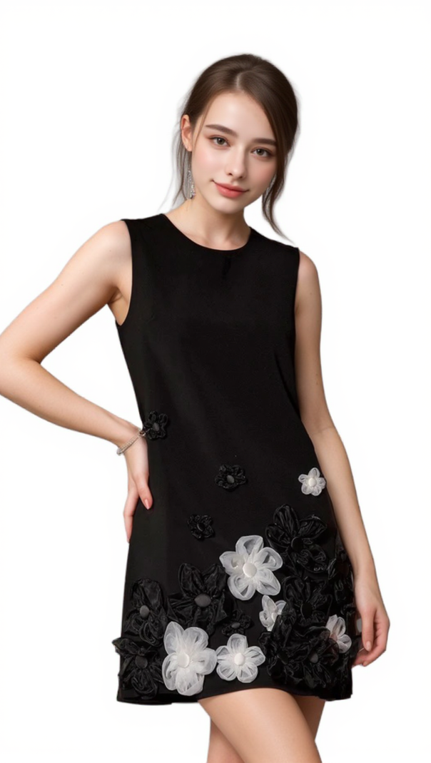AIIZIE BLANCHE BALIUS SLEEVELESS FLOWER MINI DRESS - product image