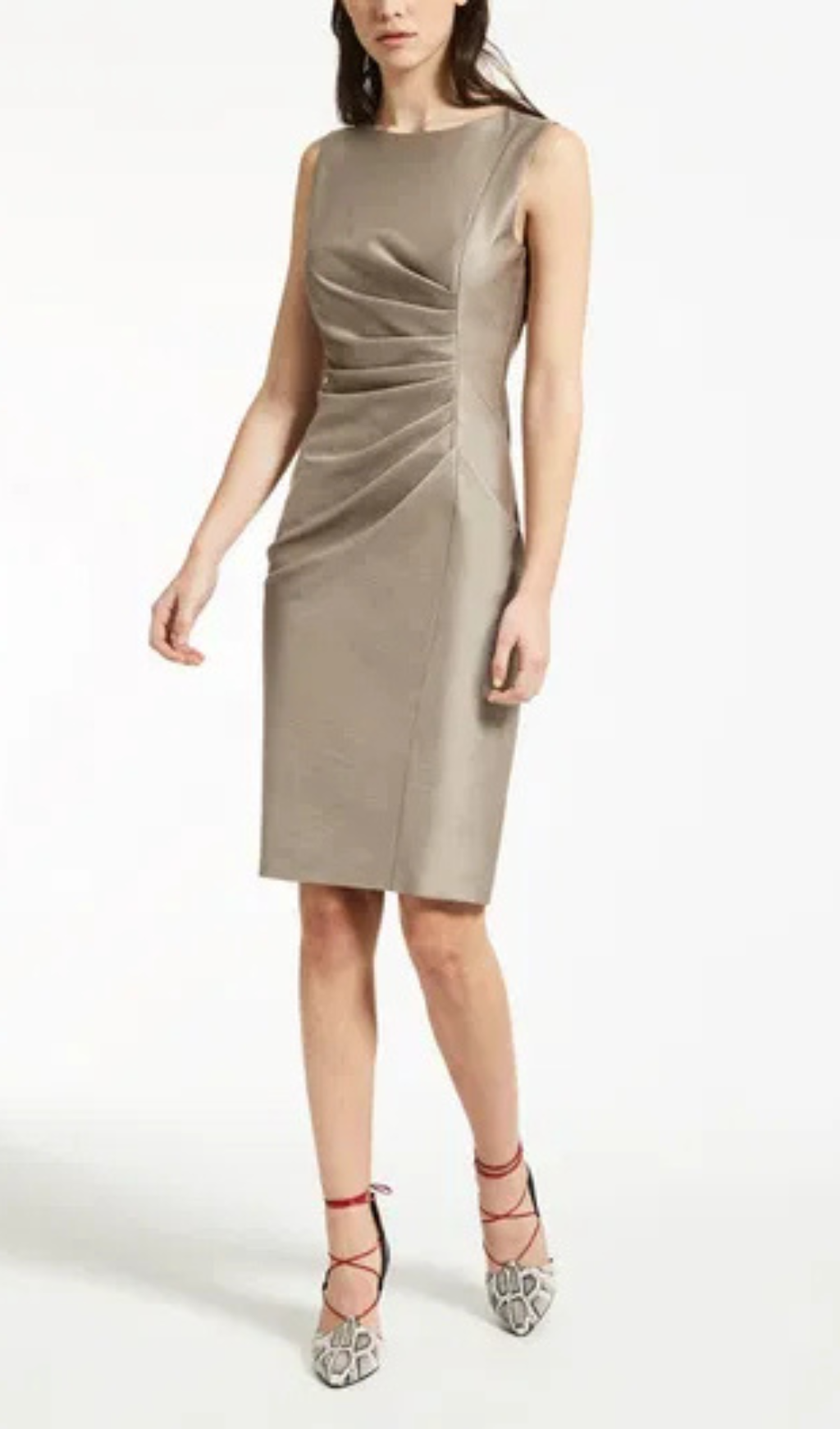 WOOL SILK RUCHED MINI DRESS