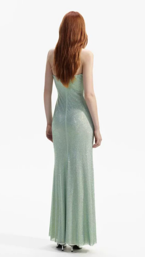 AIIZIE MINT RHINESTONE STRAPLESS MAXI DRESS - product image