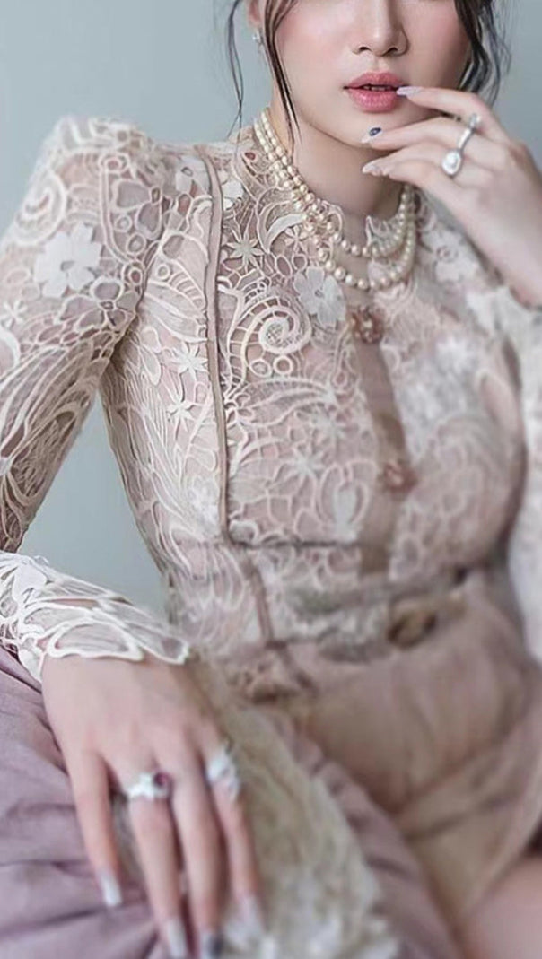 AIIZIE LACE EMBROIDERY MINI DRESS - product image