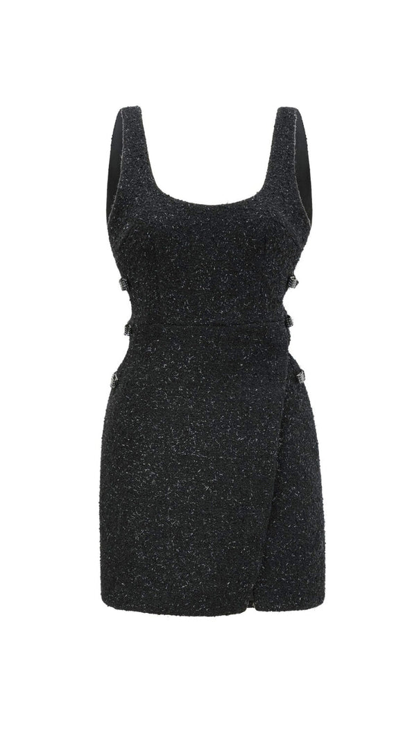 AIIZIE BOW-DETAIL CUT-OUT MINI DRESS IN BLACK - product image