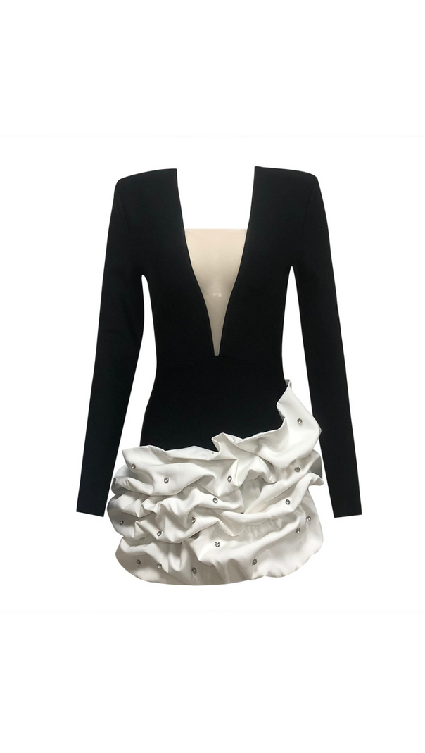 AIIZIE TRACY OCEAN WAVES LONG SLEEVE MINI BLAZER DRESS - product image