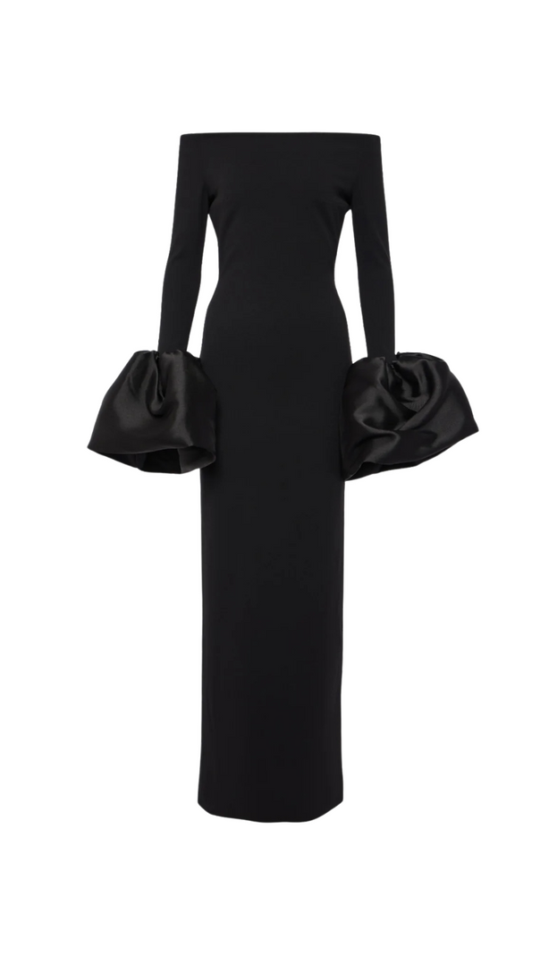 AIIZIE OLINDAN OFF SHOULDER MAXI DRESS IN BLACK - product image