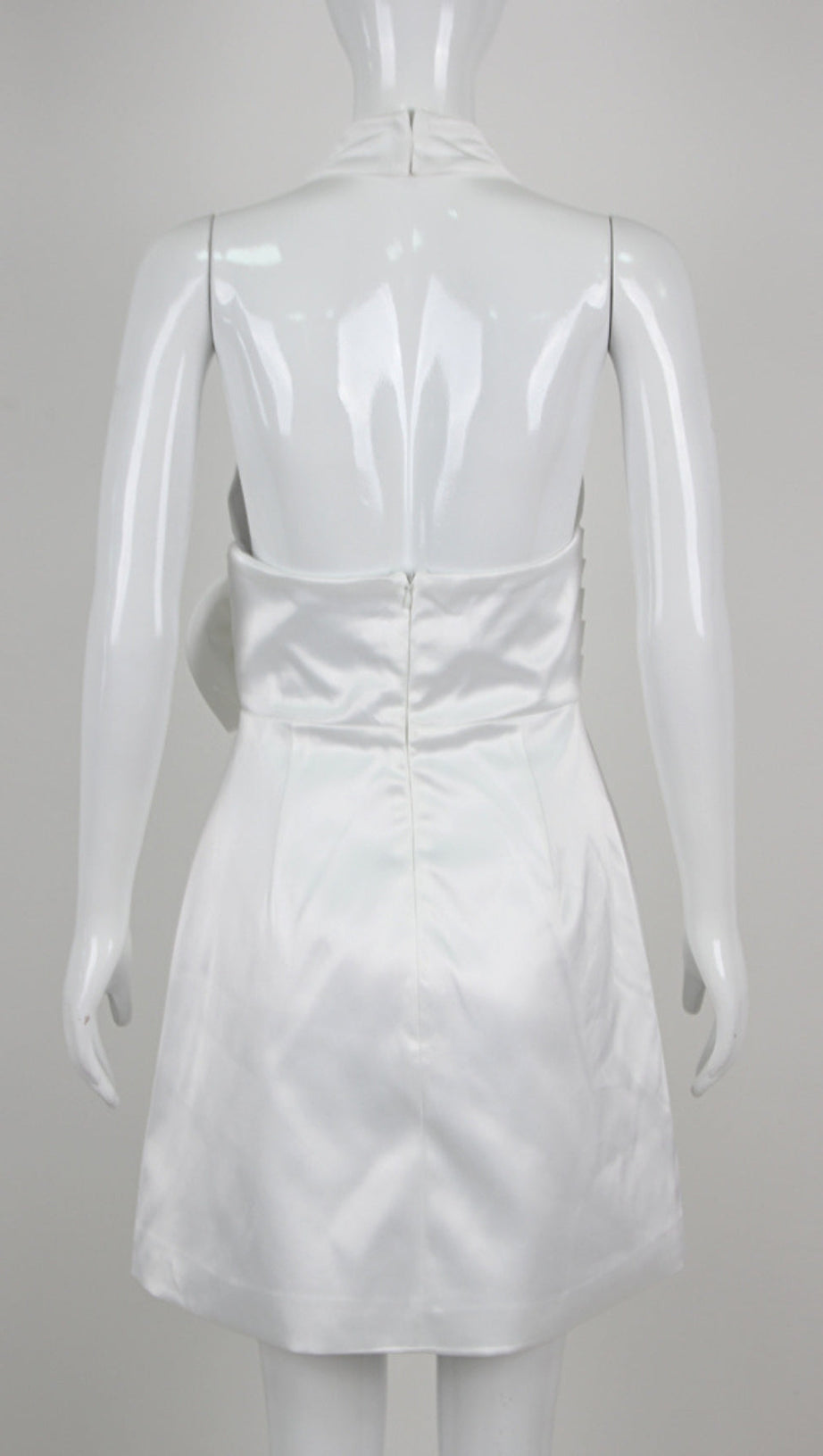 WHITE HALTER FLOWER DRESS