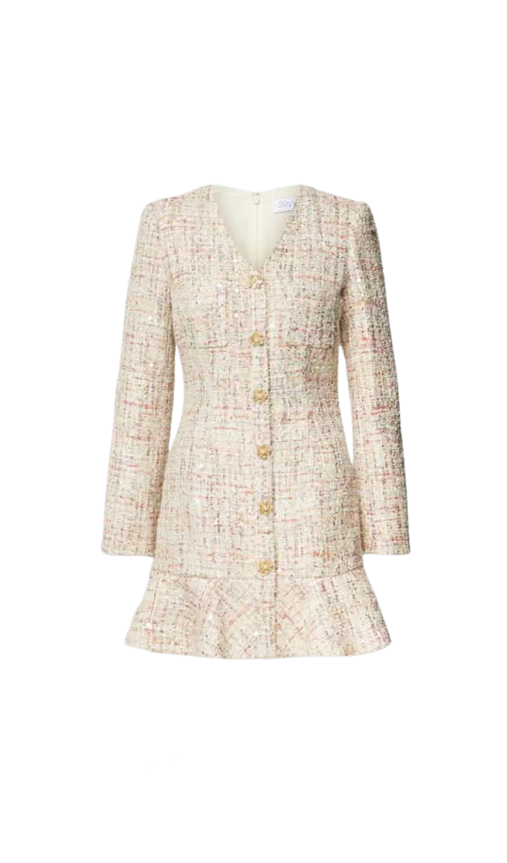 EARTHA MEHRFARBIGES MINIKLEID MIT PERLENKNÖPFEN