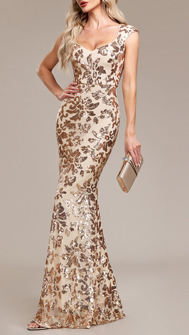 AIIZIE ARZILLA SEQUIN GOWN IN GOLD - product image