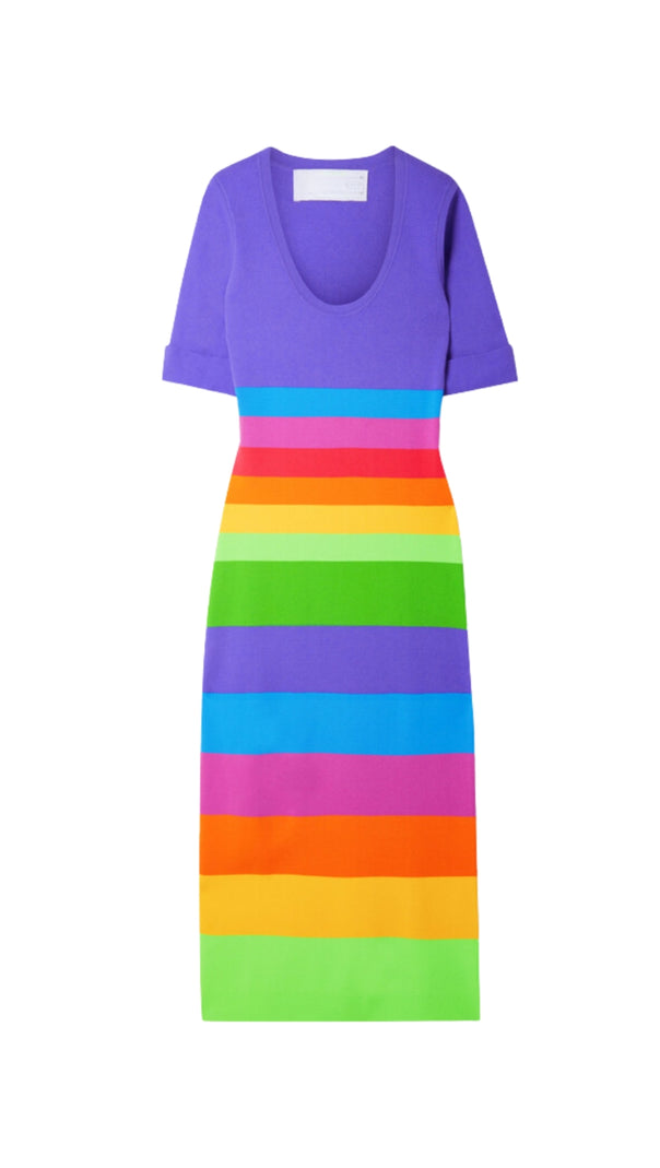 AIIZIE STRIPED JERSEY MAXI DRESS IN PURPLE - product image