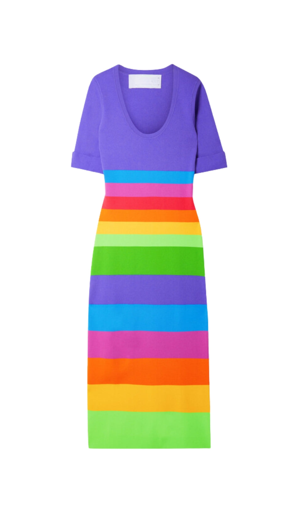 STRIPED JERSEY MAXI DRESS IN PURPLE
