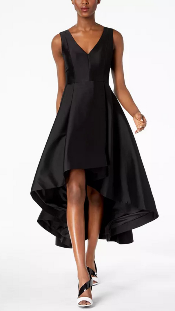 AIIZIE HIGH-LOW A-LINE GOWN IN BLACK - product image