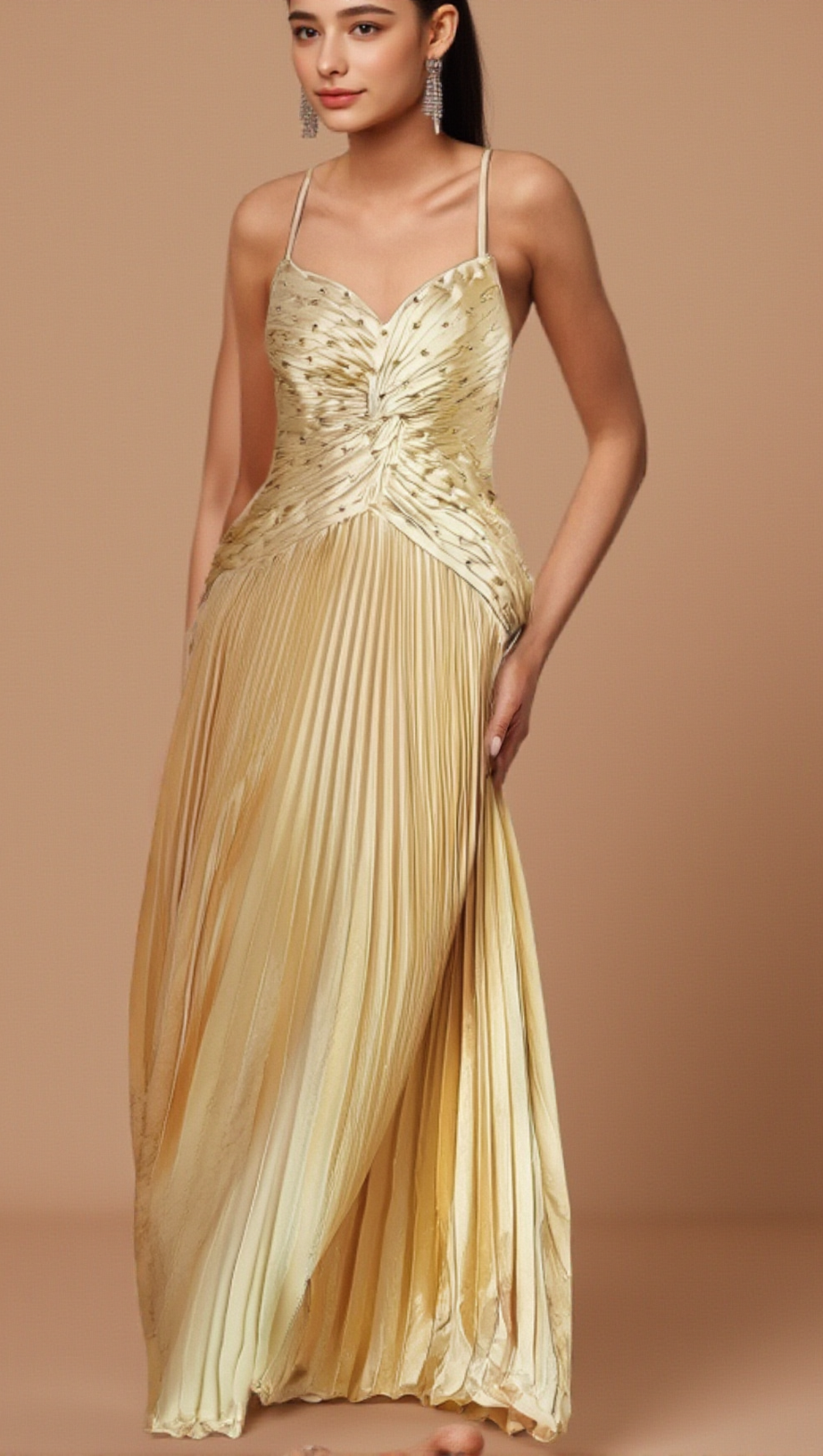 ELINE PLEATED MAXI DRESS