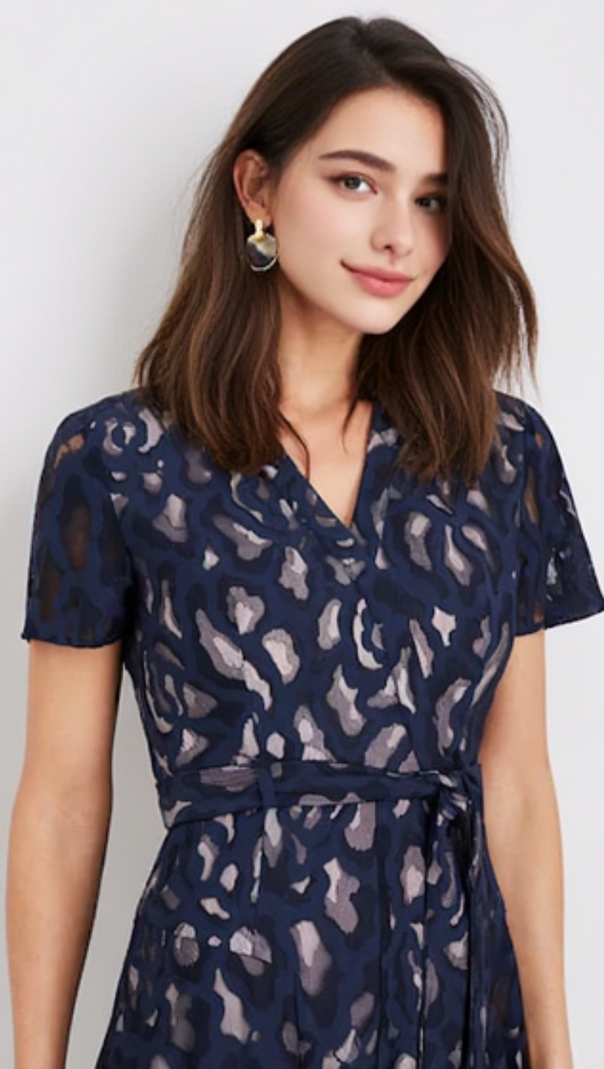 AIIZIE ENNIS LACE MIDI DRESS IN NAVY - product image