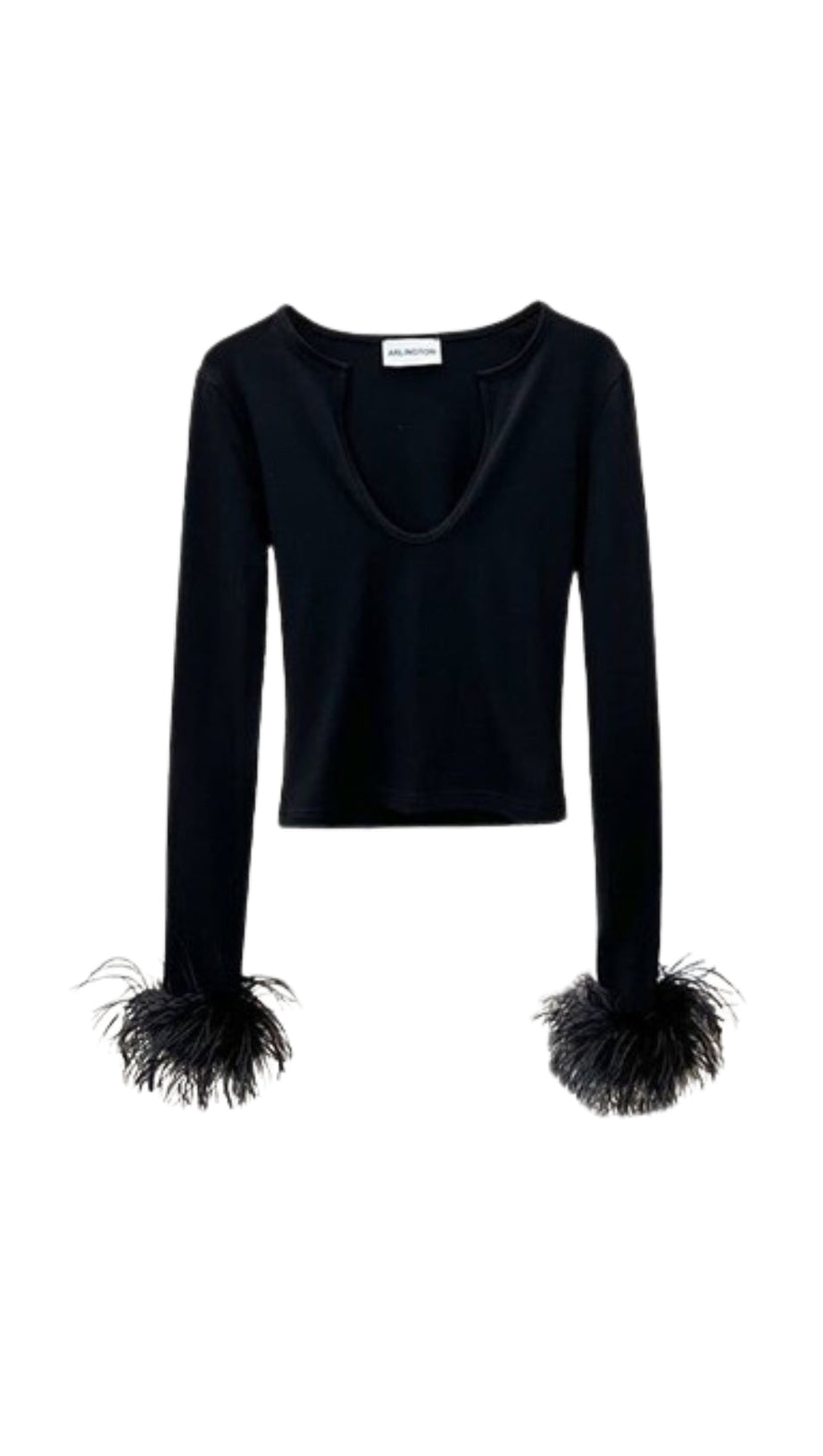 U NECK FEATHER TOP