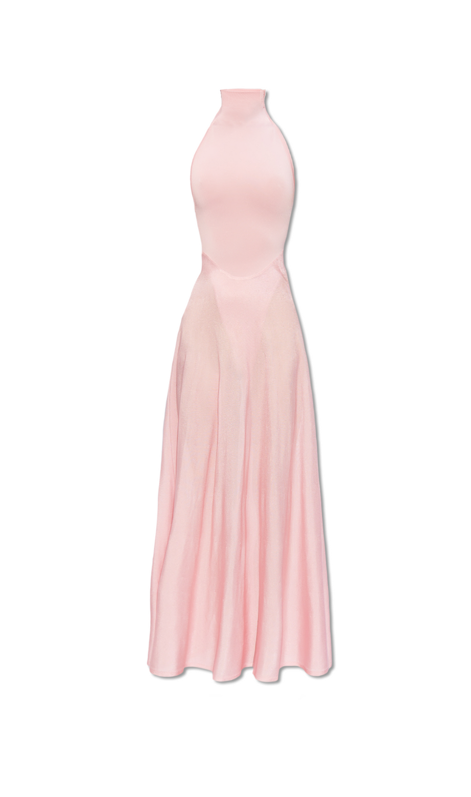 WINNI PINK TURTLENECK SLEEVELESS BACKLESS MAXI DRESS