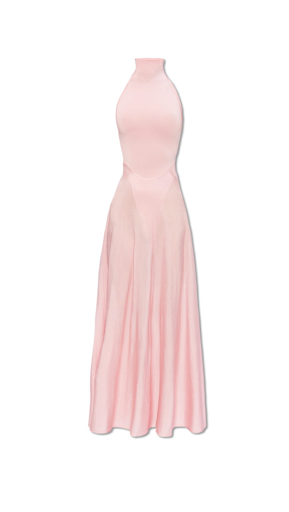 WINNI PINK TURTLENECK SLEEVELESS BACKLESS MAXI DRESS