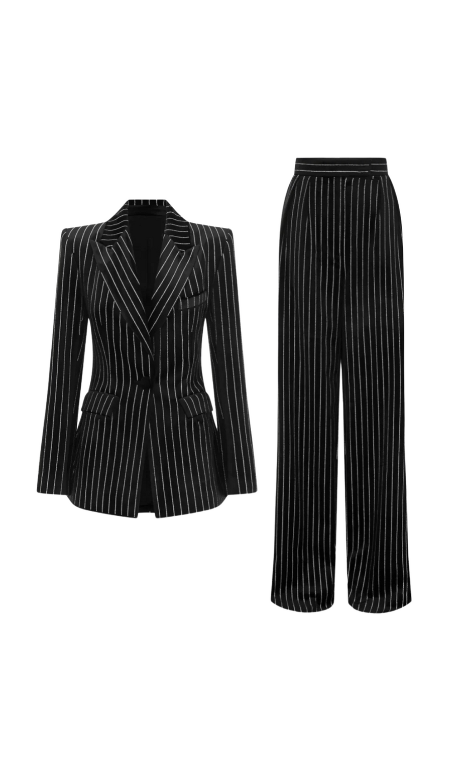 Completo blazer gessato Ally Crystal in nero