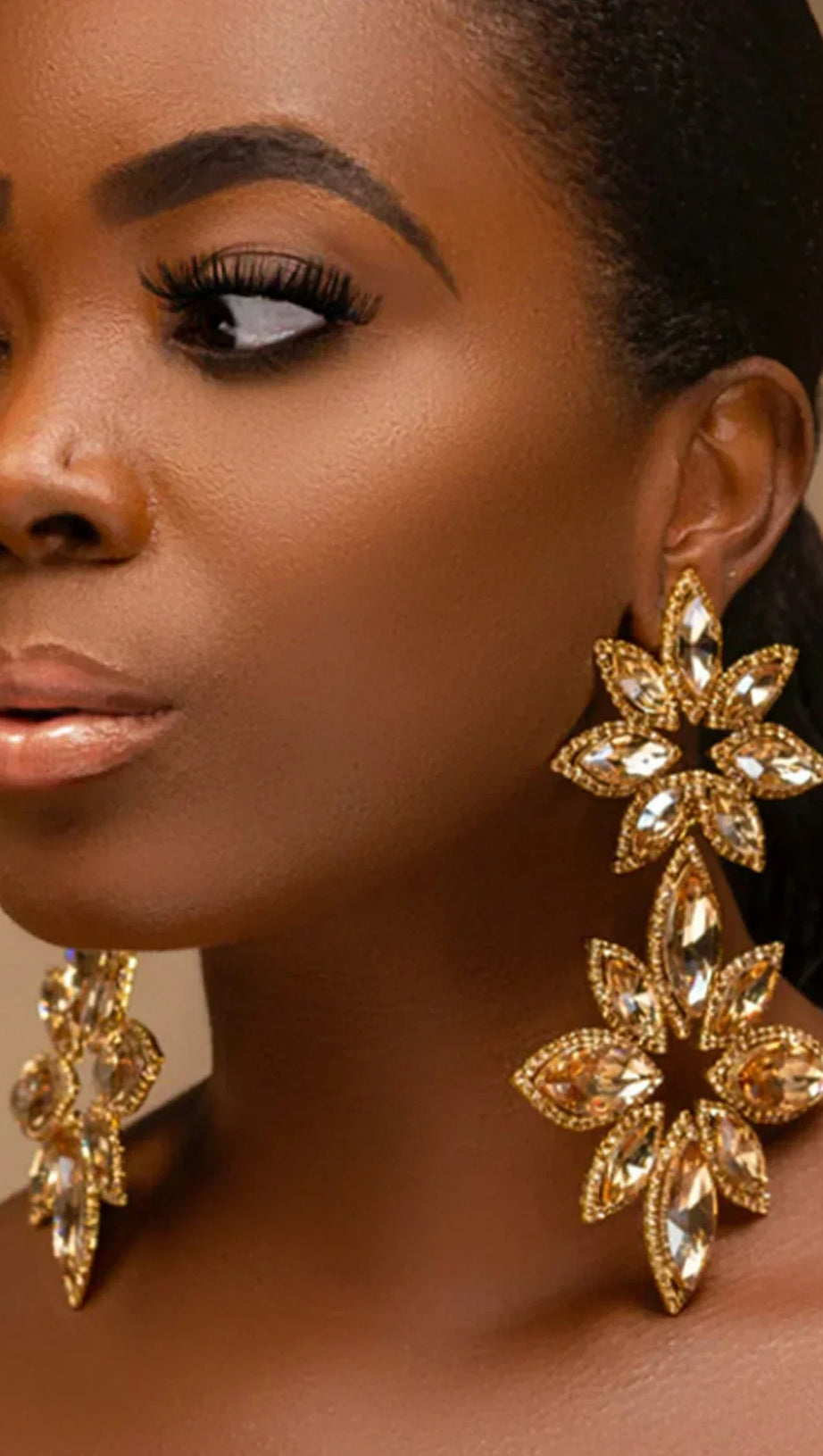 Brittanie Blumen-Strass-Ohrringe