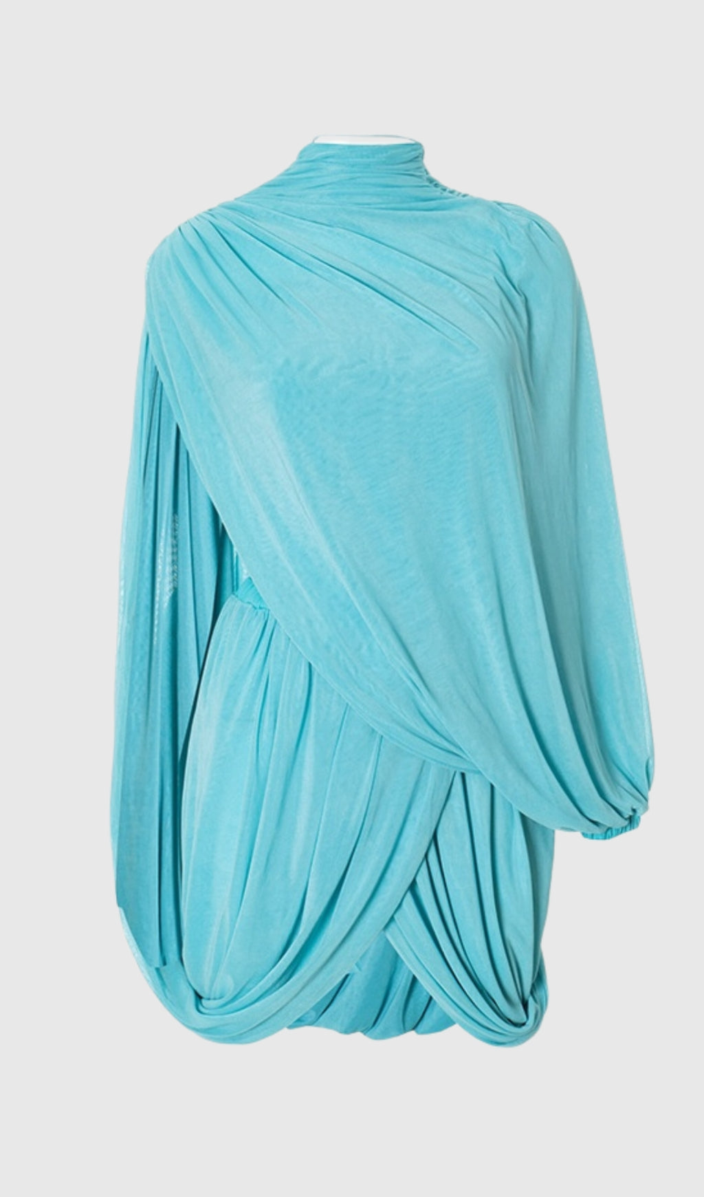 Cahya – Asymmetrisches, drapiertes Minikleid aus Netzstoff