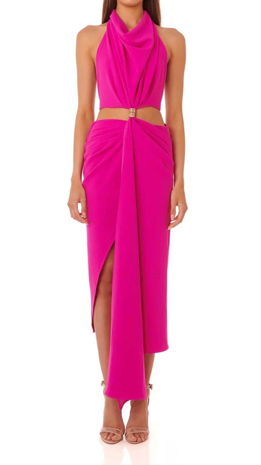 Geteiltes Maxikleid in Pink 