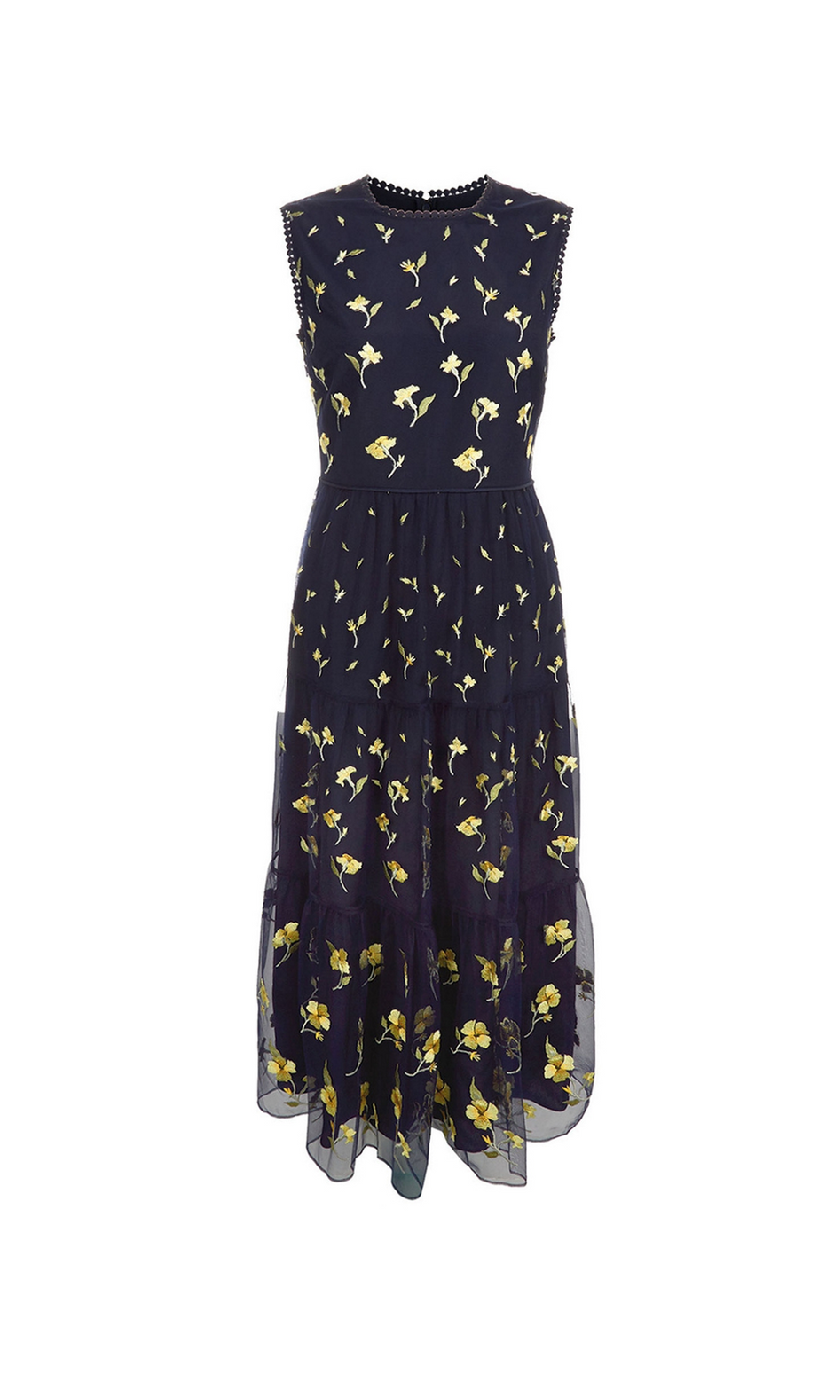 Abito midi con stampa floreale Bethany in nero 
