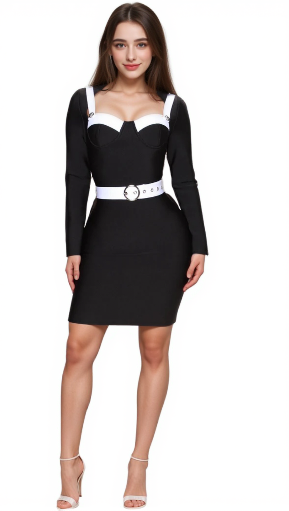 ANILA BANDAGE MINI DRESS IN BLACK