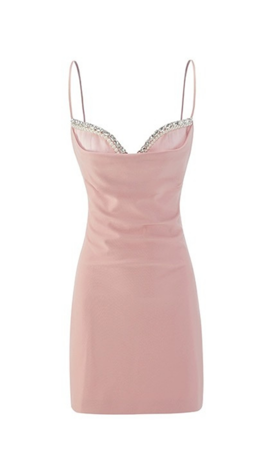 CRYSTAL CAMISOLE MINI DRESS IN PINK