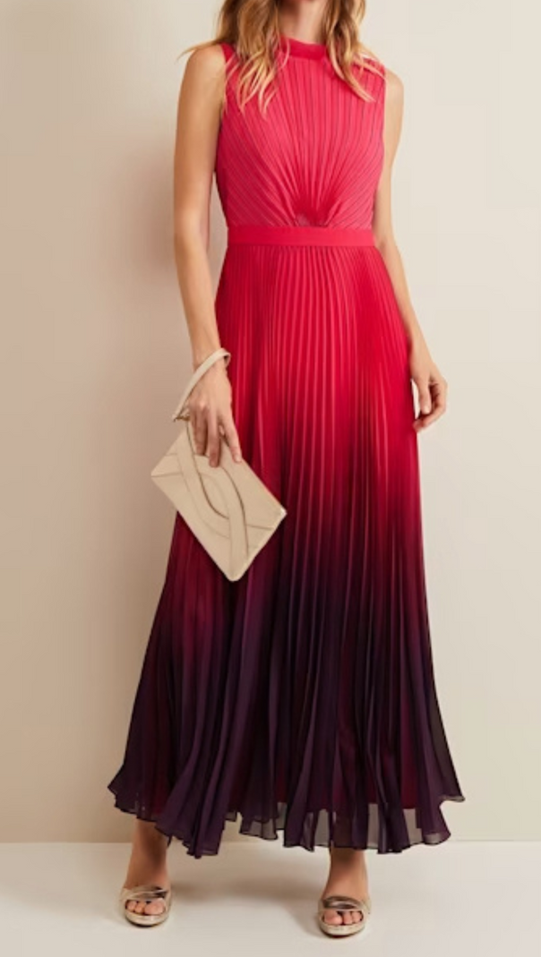 AIIZIE OMBRE PLEATED DRAPED MAXI DRESS - product image