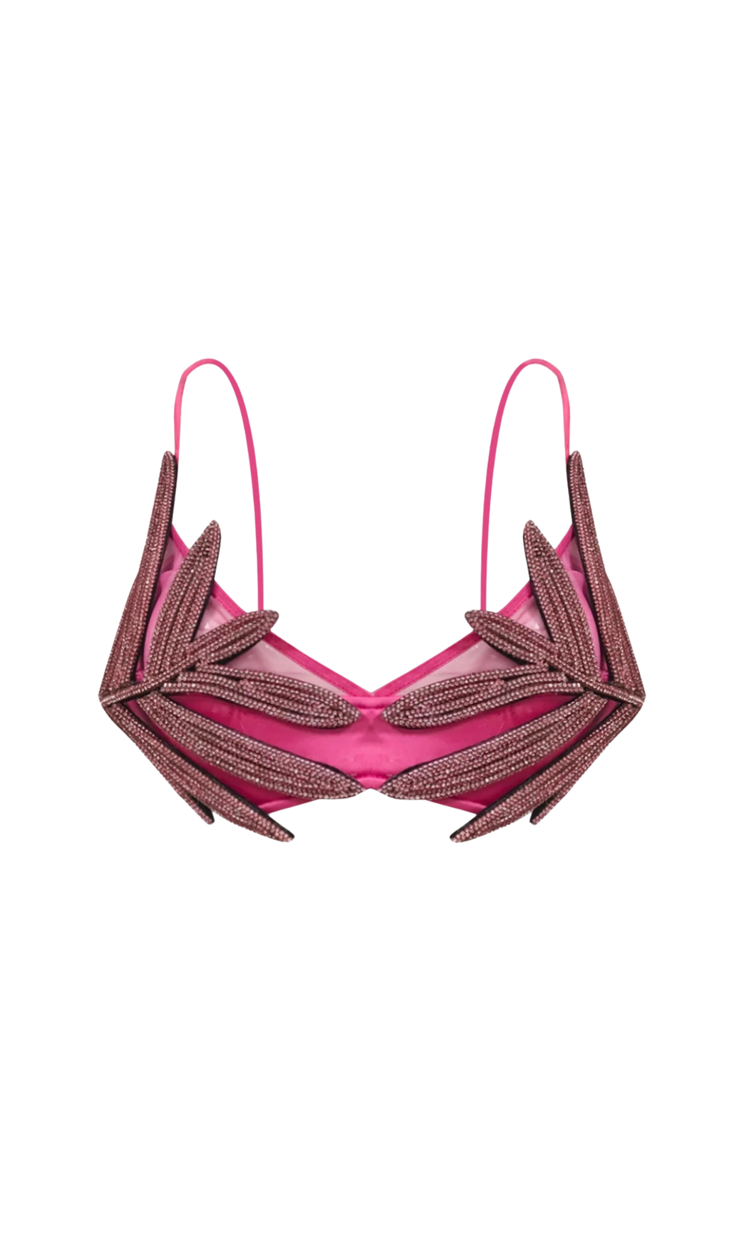 VIEBY LEAF CRYSTAL BRALETTE IN PINK