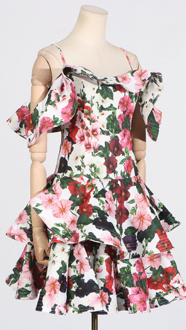 AIIZIE MULTICOLOR FLORAL PRINTED MINI DRESS - product image