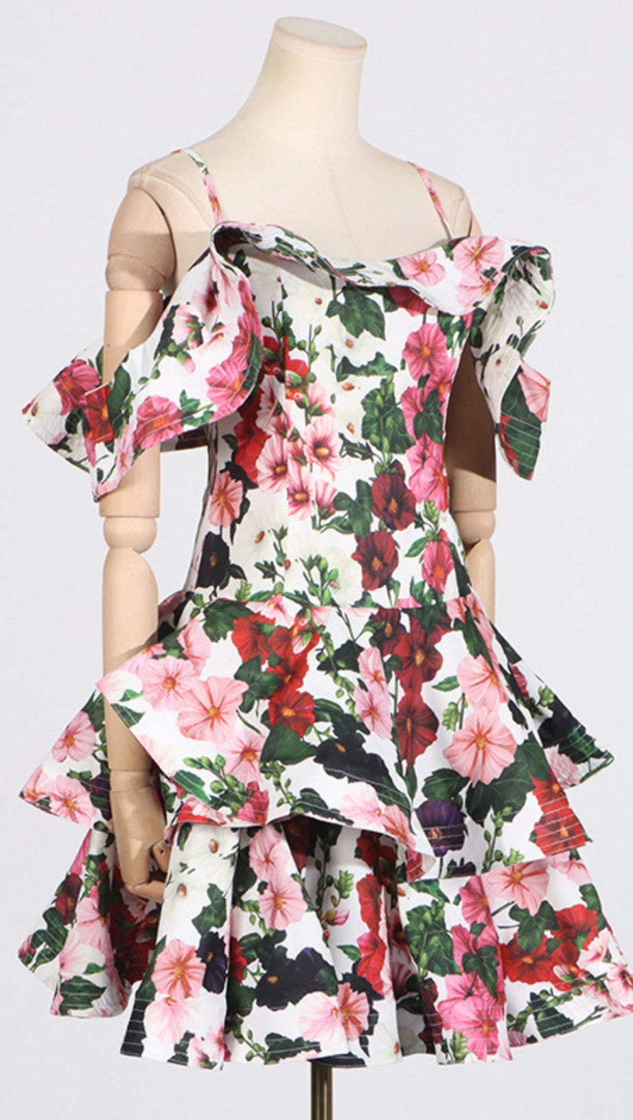 MEHRFARBIGES MINIKLEID MIT BLUMENDRUCK