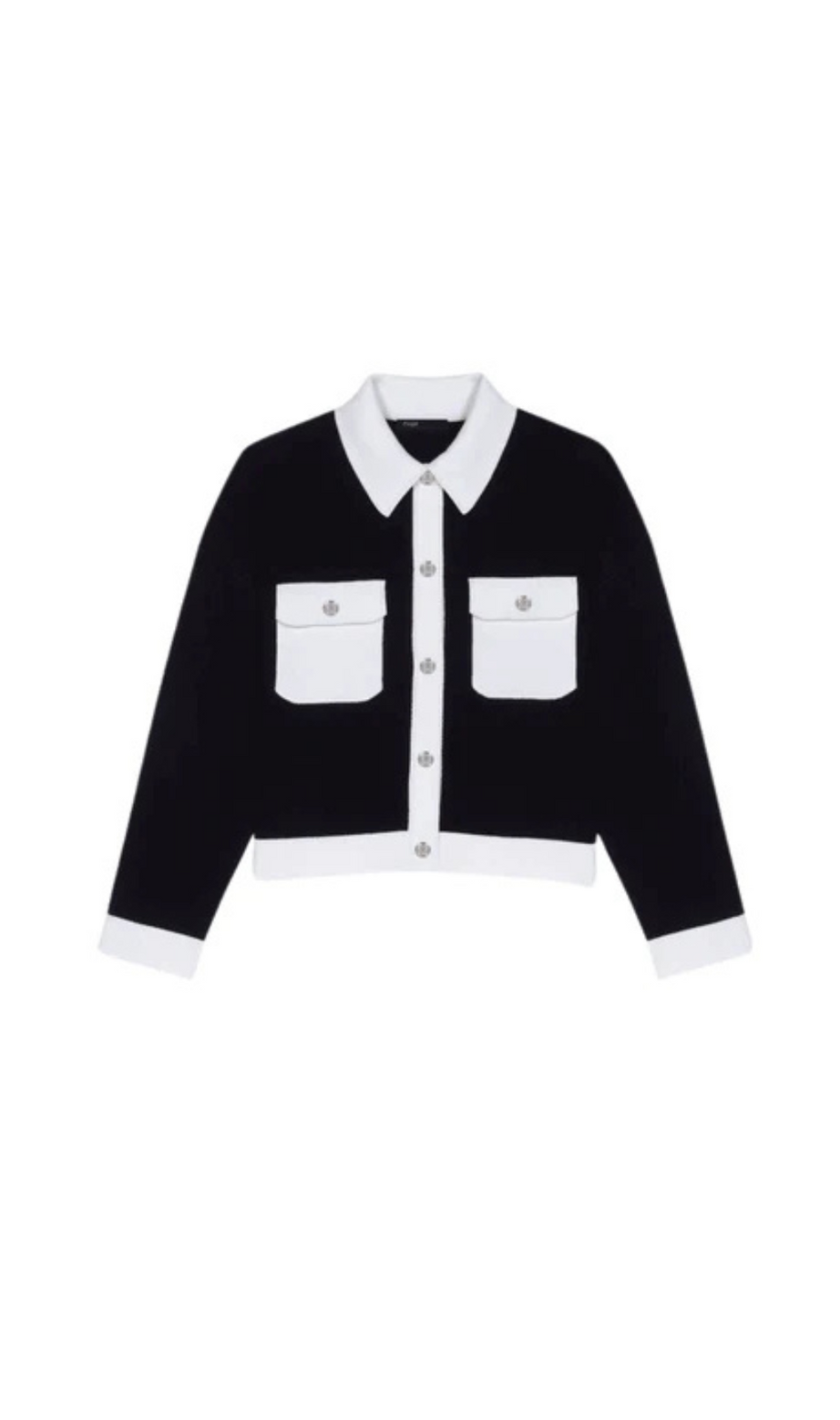 KURZE STRICK-CARDIGAN MIT KONTRAST 
