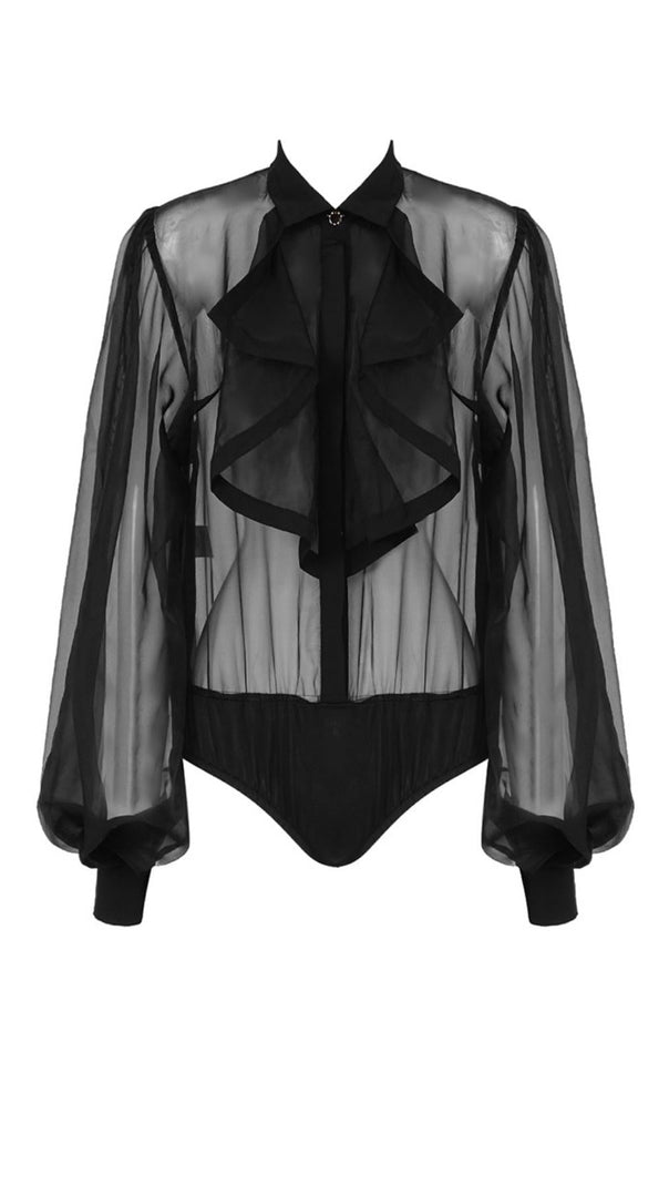 Long Sleeve Mesh Top