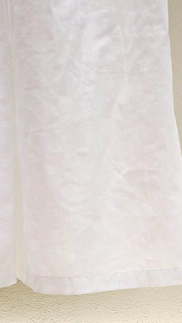 AIIZIE HIGH CROSSOVER V-NECK PLEATED MAXI DRESS IN WHITE - product image