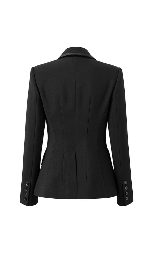 AIIZIE NAIL DRILL DRAGONFLY EMBROIDERY BLAZER IN BLACK - product image