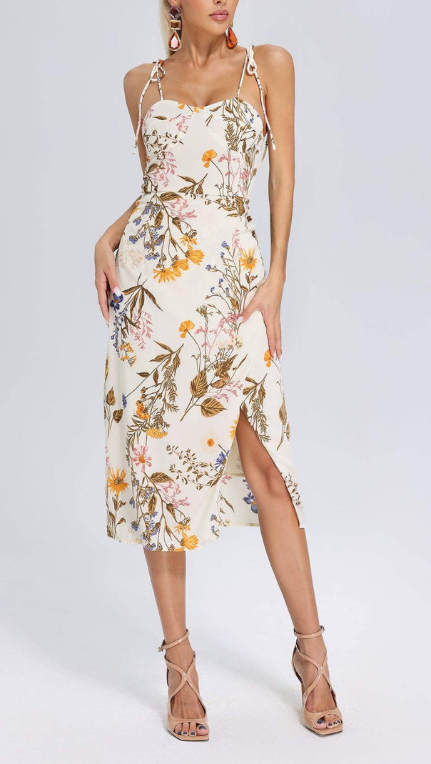 AIIZIE STRAPPY FLORAL PRINTED MIDI DRESS - product image
