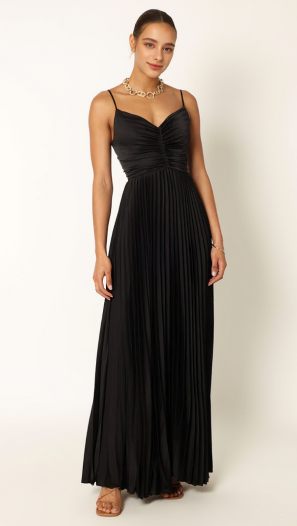 AIIZIE NAIRA PLEATED MAXI DRESS IN BLACK - product image