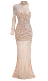 Halter Neck Crystal Embellished Gown